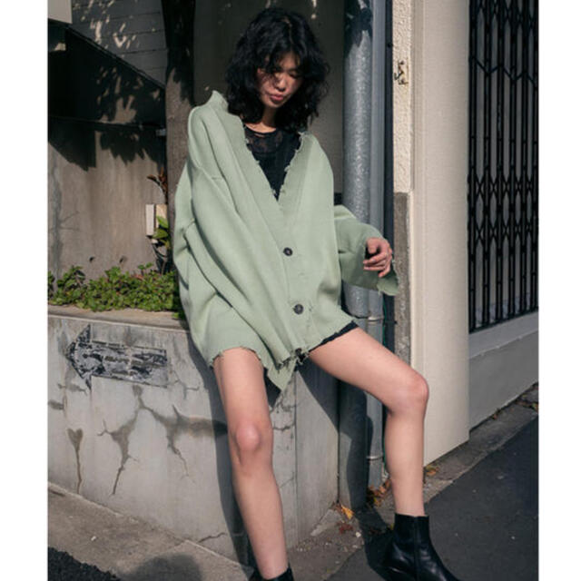 トップスperverze パーバーズ Crash Midi Cardigan Green