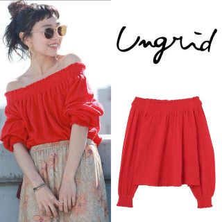 【即納】ungrid 2016ss オフショルダー 赤