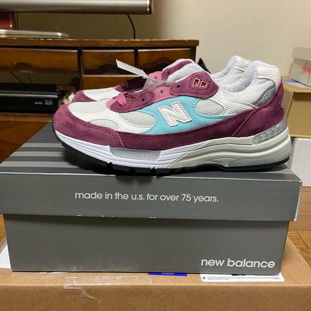 スニーカー【25.0cm】Kith for New balance992 burgundy