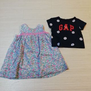 ベビーギャップ(babyGAP)の【babyGAP】ワンピース　Tシャツ　2着セット　80 90(Ｔシャツ)