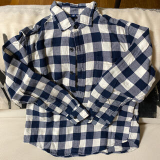 ユニクロ(UNIQLO)のネルシャツ　シャツ　チェック柄　キッズ　男の子　130(Tシャツ/カットソー)
