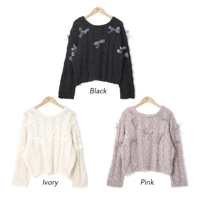 flower(フラワー)のflower bloom ribbon knit ～ブルームリボンニット レディースのトップス(ニット/セーター)の商品写真