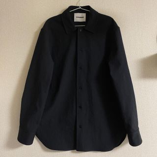 JIL SANDER ポリエステルサージ シャツ ブラック 39