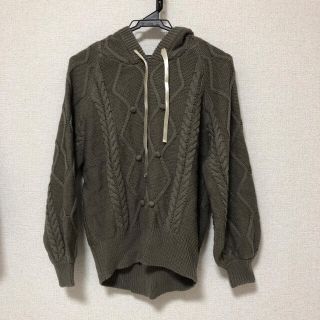 アクシーズファム(axes femme)の【新品、未使用】ケーブル編みニットパーカー axes femme(ニット/セーター)