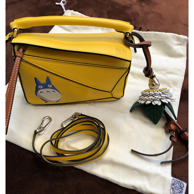 LOEWE ロエベ ショルダーバッグ パズルバッグ ミニ となりのトトロ ショルダーバッグ イエロー系【極上美品】