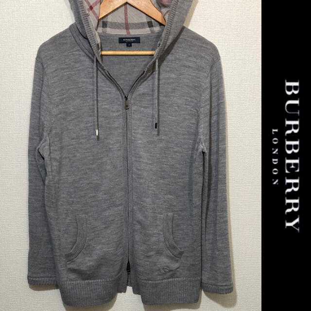 バーバリー ニットパーカー BURBERRY LONDON ノバチェック 美品