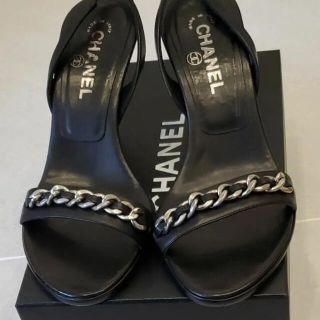 シャネル(CHANEL)のシャネルチェーンサンダル 37.5 素敵(ハイヒール/パンプス)