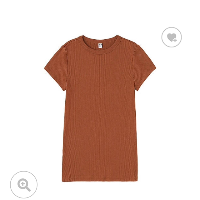 UNIQLO(ユニクロ)のUNIQLOリブクルーネックT レディースのトップス(Tシャツ(半袖/袖なし))の商品写真