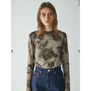 マウジー(moussy)のマウジー  タイダイ　TIE DYE SEE THROUGH トップス(カットソー(長袖/七分))