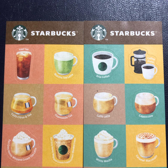 Starbucks Coffee(スターバックスコーヒー)のスタバ ステッカー 2枚【STARBUCKS COFFEE】 インテリア/住まい/日用品の文房具(シール)の商品写真