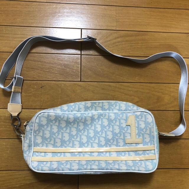 Christian Dior - ディオール トロッター柄 ショルダーバッグ 水色の