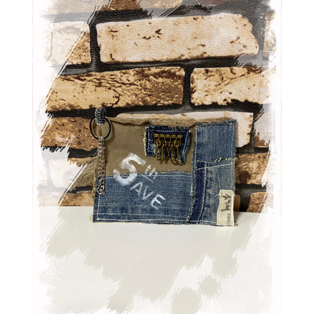デニムリメイクキーケース ハンドメイドのファッション小物(キーケース/名刺入れ)の商品写真