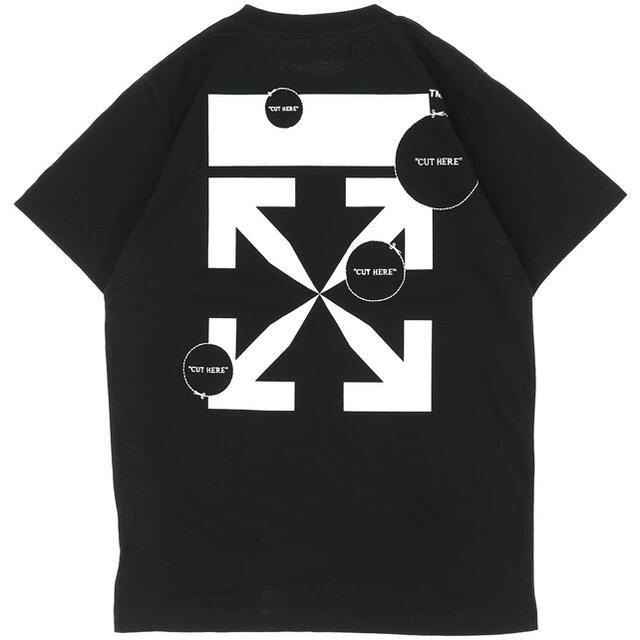 off-white CUT HERE S/S SLIM TEE BLK WHTトップス