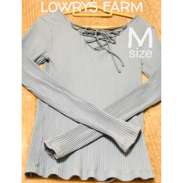 LOWRYS FARM(ローリーズファーム)のLOWRYSFARM リブニット カットソー トップス ブルー レディースのトップス(カットソー(長袖/七分))の商品写真