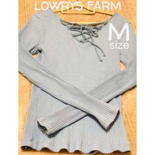 ローリーズファーム(LOWRYS FARM)のLOWRYSFARM リブニット カットソー トップス ブルー(カットソー(長袖/七分))