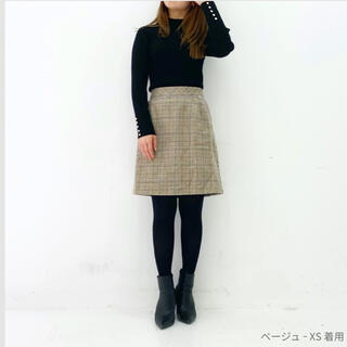 【cohina】チェック柄台形ミニスカート(ひざ丈スカート)