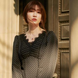 スナイデル(SNIDEL)のHerlipto Time to Shine Lace TrimmedDress(ロングワンピース/マキシワンピース)