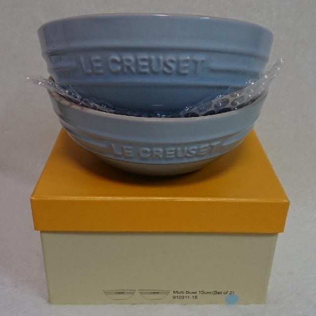 LE CREUSET(ルクルーゼ)のル・クルーゼ 2枚 マルチ ボウル 15cm コースタルブルー インテリア/住まい/日用品のキッチン/食器(食器)の商品写真