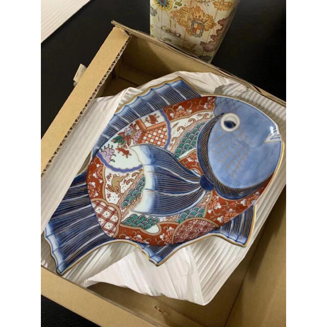 HASAMI - 新品 林九郎 窯 波佐見焼 古伊万里様式 手作り 皿 魚 陶芸