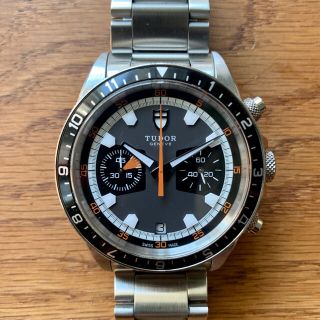 チュードル(Tudor)の【レア/美品】TUDOR チュードル ヘリテージクロノ　70330N グレー/黒(腕時計(アナログ))