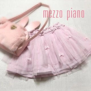 メゾピアノ(mezzo piano)のmezzo piano メゾピアノ チュール スカート リボン(スカート)