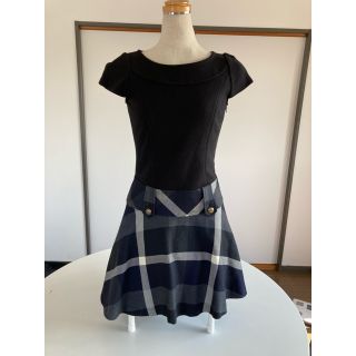 バーバリーブルーレーベル(BURBERRY BLUE LABEL)のポコ様専用　ブルーレーベル　クレストブリッジドッキングワンピース　超美品(ミニワンピース)