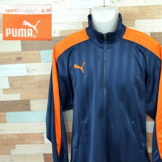 プーマ(PUMA)の【PUMA】 美品 プーマ ジャージ 上着 ブルー/オレンジ サイズS-M(ジャージ)