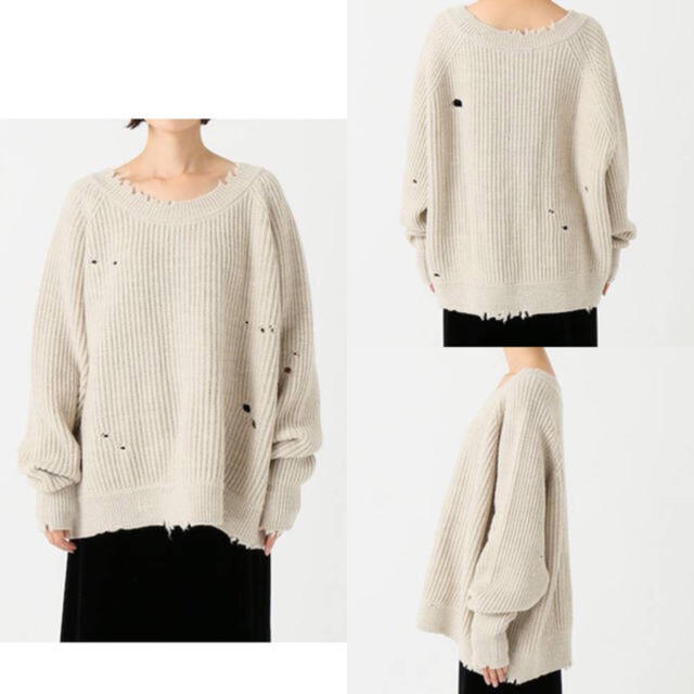 L'Appartement DEUXIEME CLASSE(アパルトモンドゥーズィエムクラス)の週末SALE❗️AP STUDIO   Damaged Wool Knit レディースのトップス(ニット/セーター)の商品写真