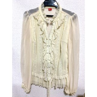 ダブルスタンダードクロージング(DOUBLE STANDARD CLOTHING)のダブルスタンダードクロージング フリルレースシャツ (シャツ/ブラウス(長袖/七分))