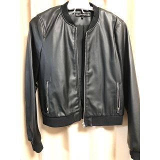 ザラ(ZARA)のZARA レザージャケット　ライダース　MA-1 美品(ライダースジャケット)