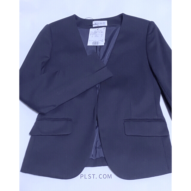 PLST(プラステ)の【新品】PLST プラステ　レーヨン　カラーレスジャケット　XS  レディースのジャケット/アウター(ノーカラージャケット)の商品写真
