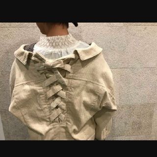 ダブルクローゼット(w closet)のw closet 後ろレースアップ コーデュロイ Gジャン(Gジャン/デニムジャケット)