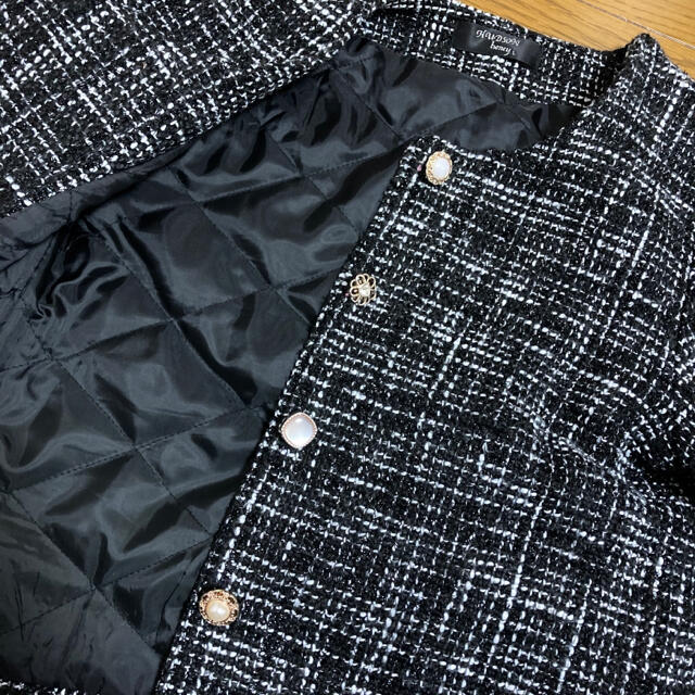 しまむら(シマムラ)の中綿ツイードジャケット レディースのジャケット/アウター(ブルゾン)の商品写真