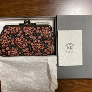 インデンヤ(印傳屋)の新品未使用！【印傳屋 】スクエア親子ガマ口 財布[黒地×ピンク漆]  限定桜柄(財布)