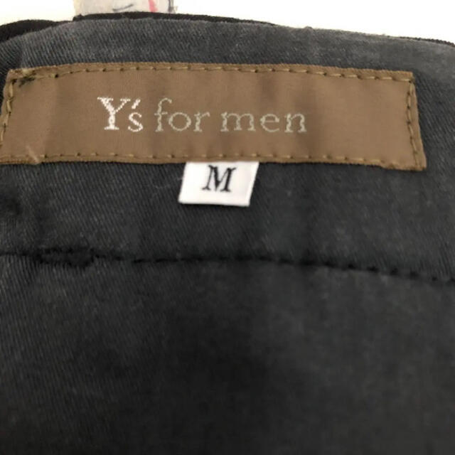 《Y’s for men ワイドスラックス 2タック 黒》 3