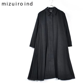 mizuiro ind ステンカラーフレアコート BK(ロングコート)