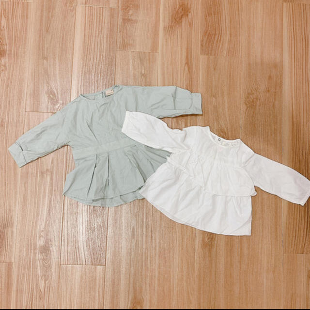 petit main(プティマイン)のペプラムブラウス　(90) キッズ/ベビー/マタニティのキッズ服女の子用(90cm~)(ブラウス)の商品写真