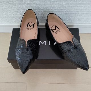 マミアン(MAMIAN)のマミアンブラッククロコシューズ24cm(ハイヒール/パンプス)