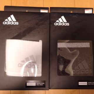 アディダス(adidas)の値下げ　アディダス　スポーツタオル（ブラックとホワイト２個セット）(タオル/バス用品)