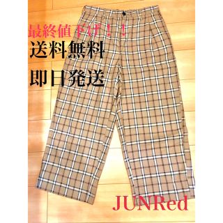 ジュンレッド(JUNRED)の【さとりあす様専用】JUNRed チェック柄ワイドパンツ(スラックス)