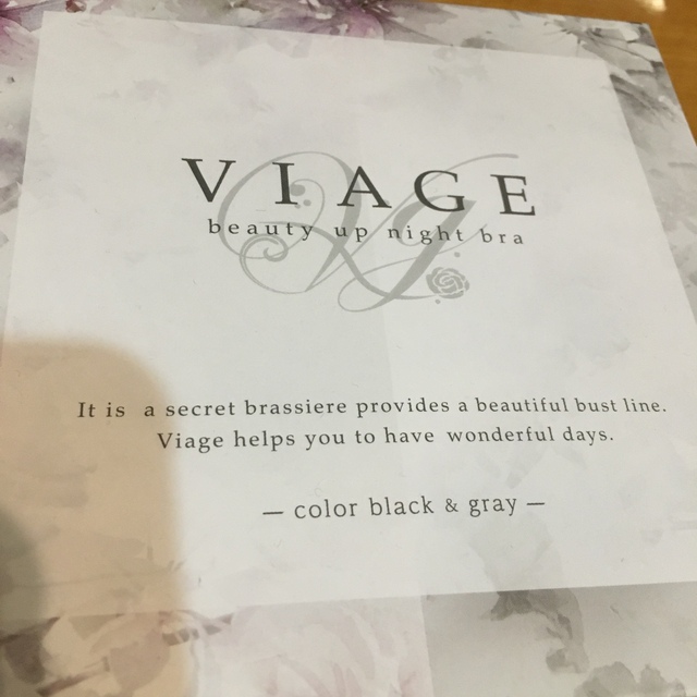 VIAGE ヴィアージュ　ナイトブラ　M/L ブラック×グレー レディースの下着/アンダーウェア(ブラ)の商品写真