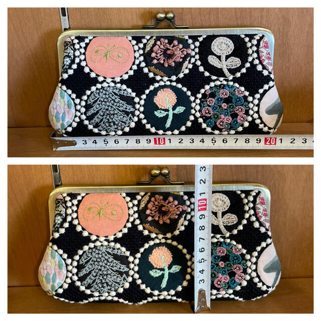 ミナペルホネン ハンドメイド 親子がま口 タンバリン 丸パッチワーク ... ★訳あり★ミナペルホネン ハンドメイド 親子がま口 タンバリン パッチワーク