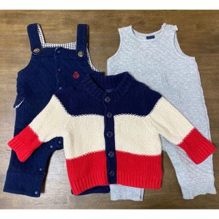 ベビーギャップ(babyGAP)のカバーオール　ロンパース　カーディガン　男の子　60 70 ベビーギャップ(カバーオール)