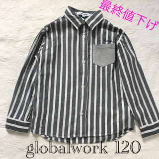 グローバルワーク(GLOBAL WORK)のグローバルワーク　ストライプ  シャツ　Ｌ　120(Tシャツ/カットソー)