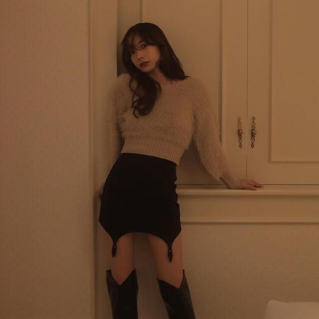 Melt the Lady/ stretch gather mini skirt レディースのスカート(ミニスカート)の商品写真