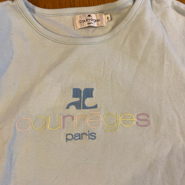 Courreges(クレージュ)のヴィンテージ　クレージュ　カラフルな刺繍ロゴ　レア　インスタ人気 レディースのトップス(Tシャツ(半袖/袖なし))の商品写真