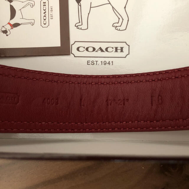 COACH(コーチ)のCoach シグネチャー 赤 首輪 L ④ ハンドメイドのペット(リード/首輪)の商品写真