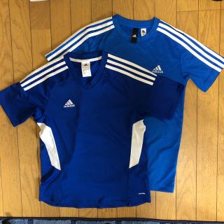 アディダス(adidas)のadidas アディダス  ブルー 半袖Tシャツ 150 2枚セット(ウェア)