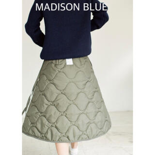 マディソンブルー(MADISONBLUE)の【MADISON BLUE】キルティング FLARE SKIRT /カーキ(ひざ丈スカート)