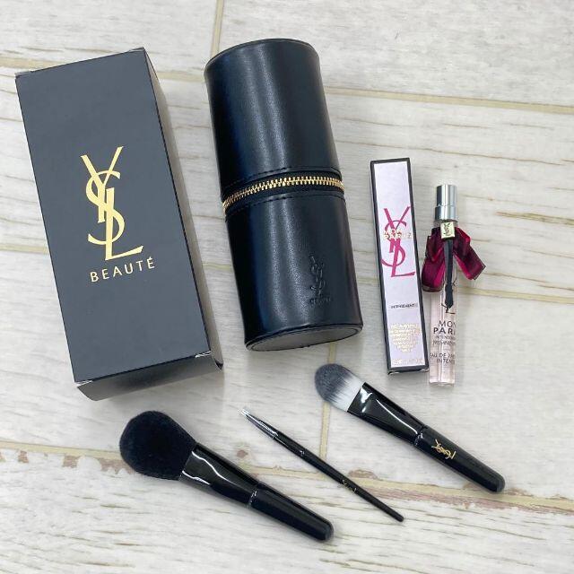 Yves Saint Laurent Beaute(イヴサンローランボーテ)のイヴサンローラン ポーチとブラシ3本と香水のセット サンプル 試供品【A44】 コスメ/美容のメイク道具/ケアグッズ(その他)の商品写真